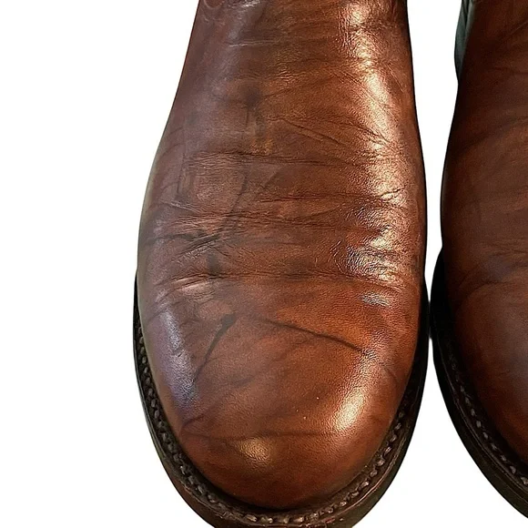 Justin Chestnut Marbled Deerlite Ladies Roper Western Boots Size 7.5B - Picture 11 of 13